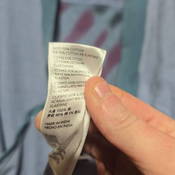 Pilcro Anthropologie Anita Blue Tie Dye French Terry Oversized Cardigan - Picture 5 of 5